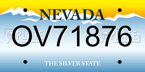OV71876 Nevada License Plate