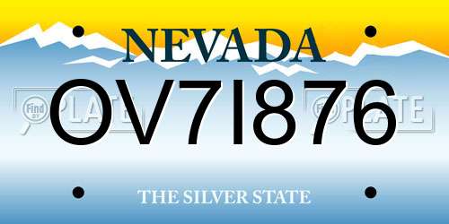 OV7I876 Nevada License Plate