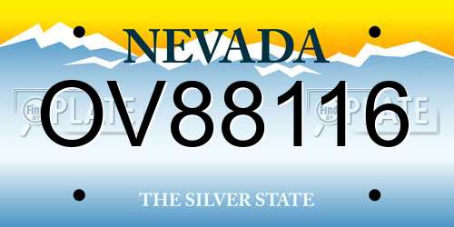 OV88116 Nevada License Plate