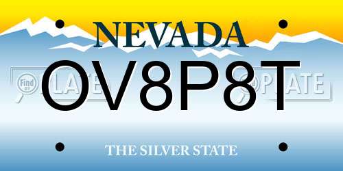 OV8P8T Nevada License Plate