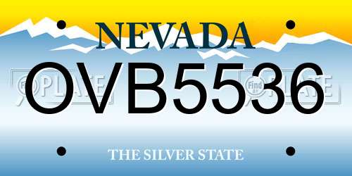 OVB5536 Nevada License Plate