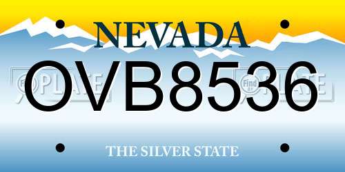 OVB8536 Nevada License Plate