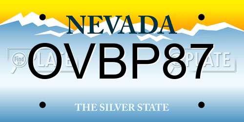 OVBP87 Nevada License Plate