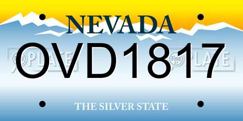 OVD1817 Nevada License Plate