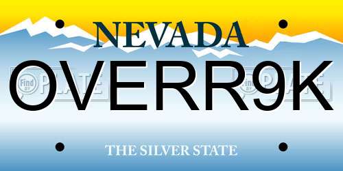 OVERR9K Nevada License Plate