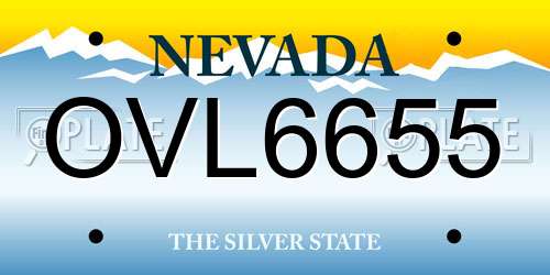 OVL6655 Nevada License Plate