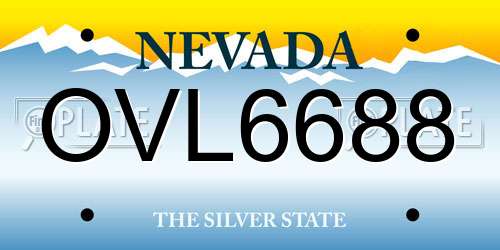 OVL6688 Nevada License Plate