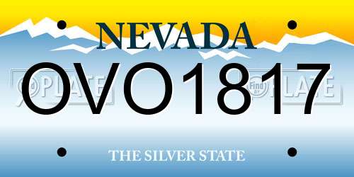 OVO1817 Nevada License Plate