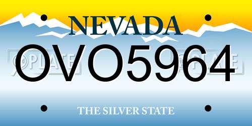 OVO5964 Nevada License Plate