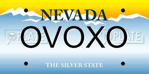 OVOXO Nevada License Plate