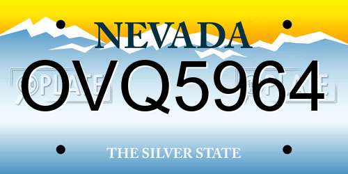 OVQ5964 Nevada License Plate