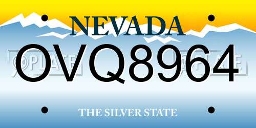 OVQ8964 Nevada License Plate