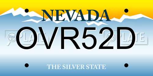 OVR52D Nevada License Plate