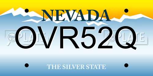 OVR52Q Nevada License Plate