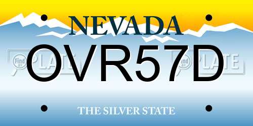 OVR57D Nevada License Plate