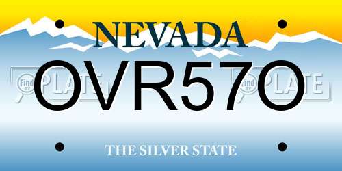 OVR57O Nevada License Plate