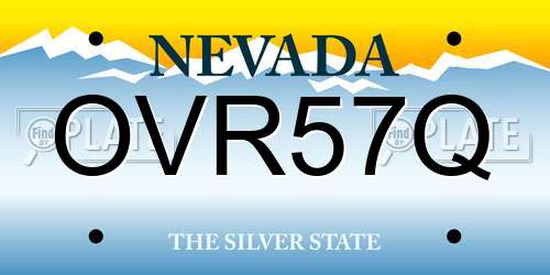 OVR57Q Nevada License Plate