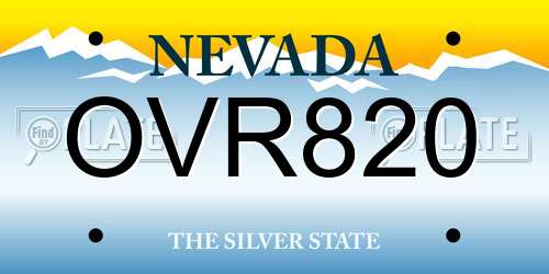 OVR820 Nevada License Plate