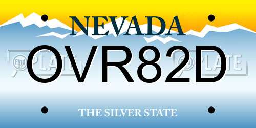 OVR82D Nevada License Plate