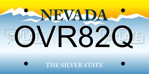 OVR82Q Nevada License Plate