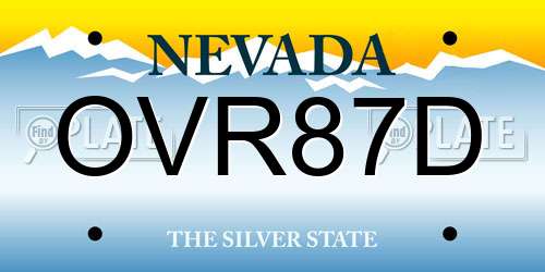 OVR87D Nevada License Plate