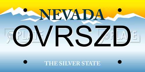 OVRSZD Nevada License Plate