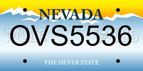 OVS5536 Nevada License Plate