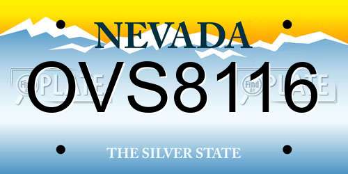 OVS8116 Nevada License Plate