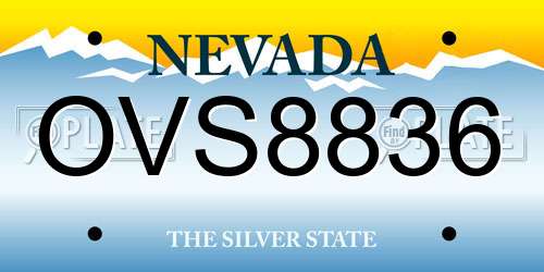 OVS8836 Nevada License Plate