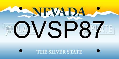 OVSP87 Nevada License Plate