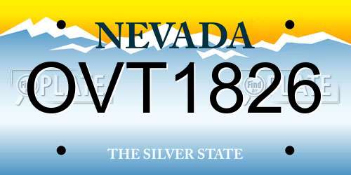OVT1826 Nevada License Plate