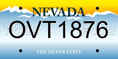 OVT1876 Nevada License Plate