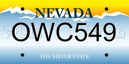 OWC549 Nevada License Plate