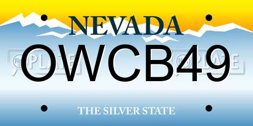 OWCB49 Nevada License Plate
