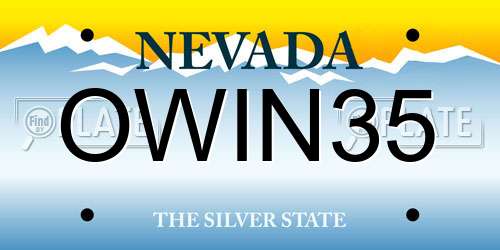 OWIN35 Nevada License Plate