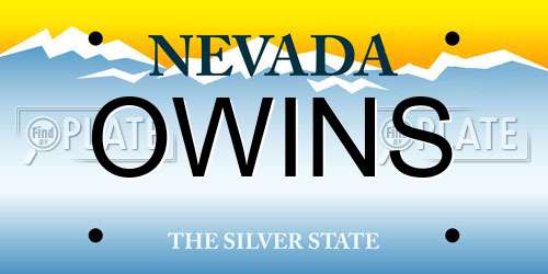 OWINS Nevada License Plate