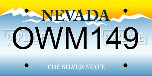 OWM149 Nevada License Plate