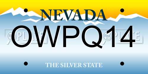 OWPQ14 Nevada License Plate