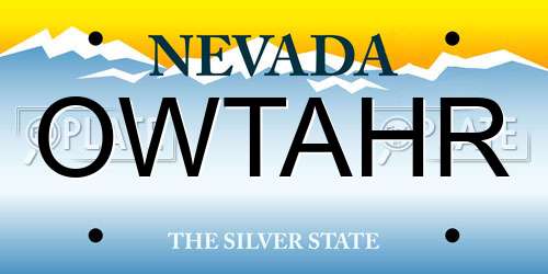 OWTAHR Nevada License Plate