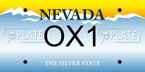 OX1 Nevada License Plate
