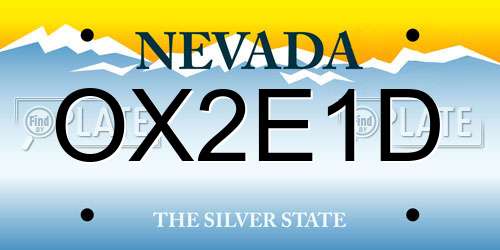 OX2E1D Nevada License Plate