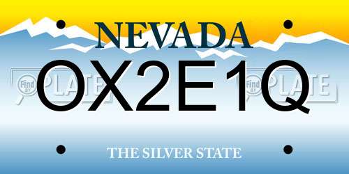 OX2E1Q Nevada License Plate