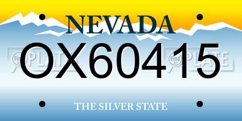 OX60415 Nevada License Plate