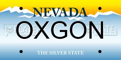 OXGON Nevada License Plate