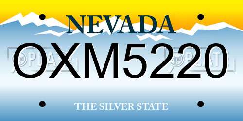 OXM5220 Nevada License Plate
