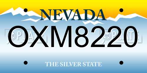 OXM8220 Nevada License Plate