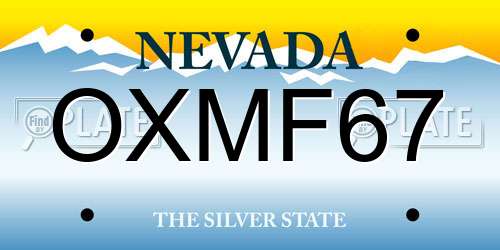 OXMF67 Nevada License Plate