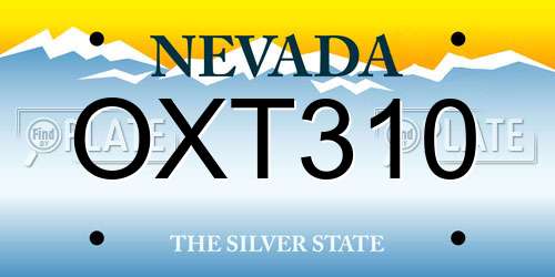 OXT310 Nevada License Plate