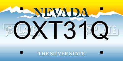 OXT31Q Nevada License Plate