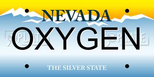 OXYGEN Nevada License Plate